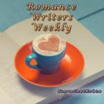 Romance Writers Weekly with coffe cup underneath and a mocha foam heart in cup