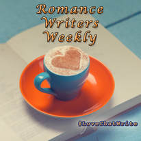 Romance Writers Weekly with coffe cup underneath and a mocha foam heart in cup